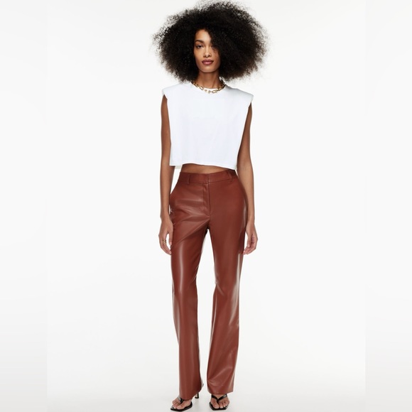 BABATON  Shoulder Pad Cropped Tee in Light Green, Size S - Picture 2 of 9